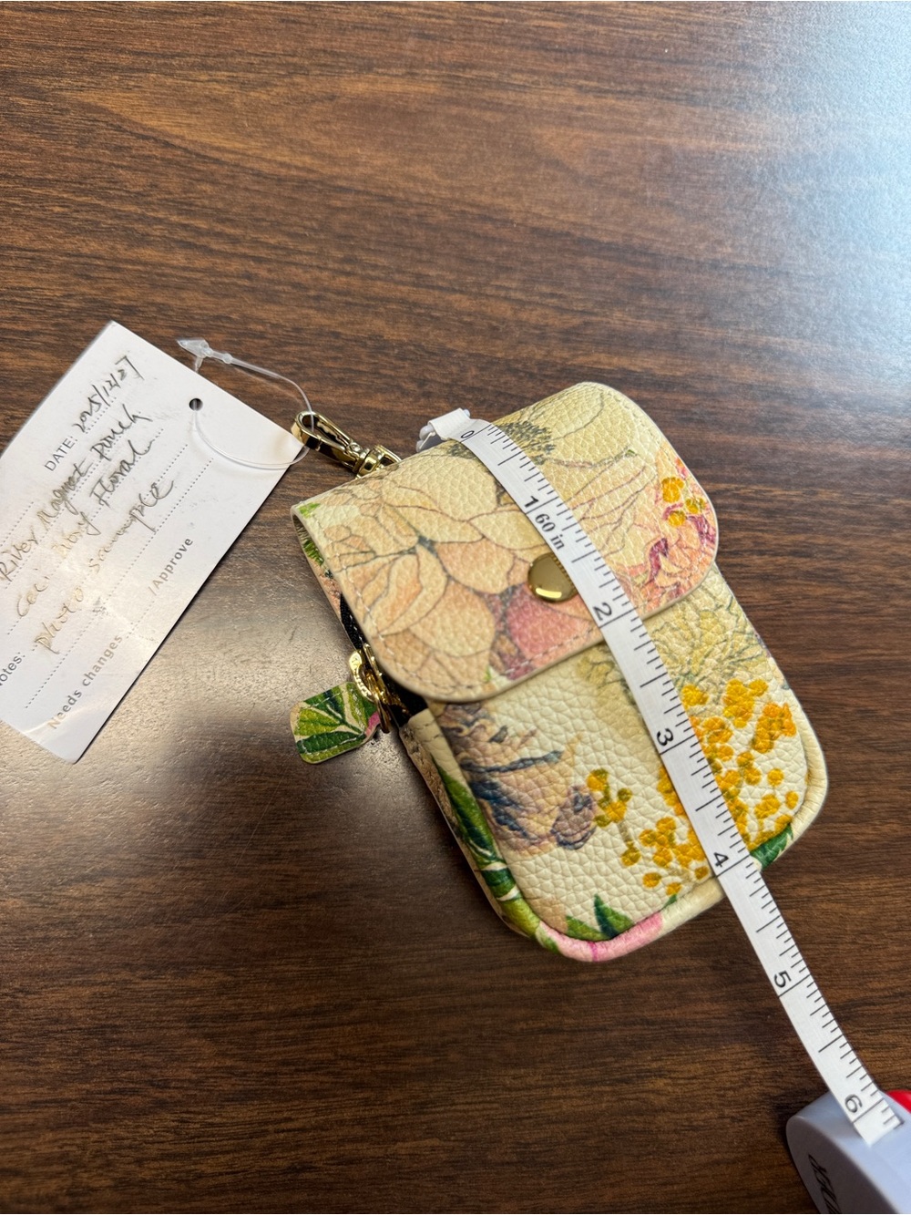 Bandolier Ceci River Floral Magnet Pouch in Ivory Floral with Gold Accents - Picture 12 of 14